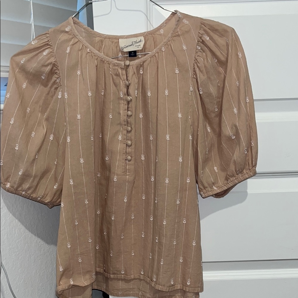 Universal Thread Tan Puff Sleeve Blouse